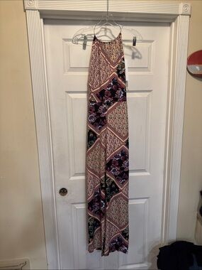Boho Floral Patchwork Maxi pant suit - Pink & Black